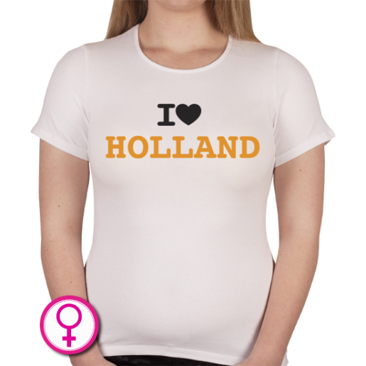 Dames T-shirt I love Holland oranje