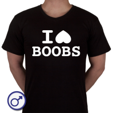 Heren T-shirt I love Boobs