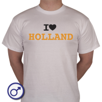 Heren T-shirt I love Holland oranje