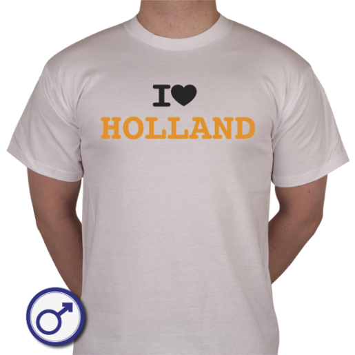 Heren T-shirt I love Holland oranje