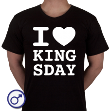 Heren T-shirt I love Kingsday