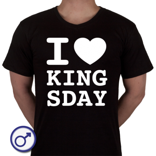 Heren T-shirt I love Kingsday