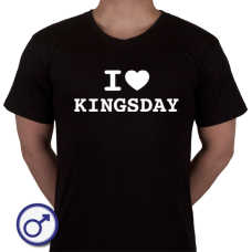 Heren T-shirt I love Kingsday (voluit geschreven)