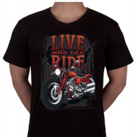 No 19. Amerika Import Tshirt "Live and let ride"